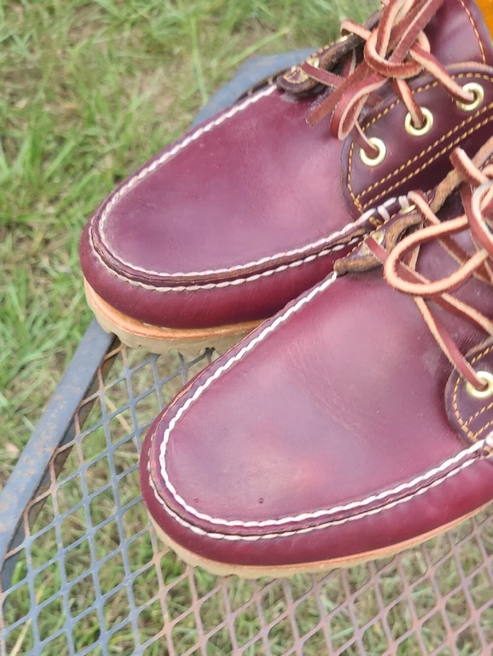 Timberland Men's Brown Leather Boat Shoes with Tan Crepe Sole Size Mens 9.5m